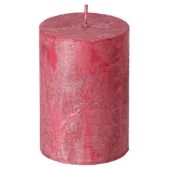 Kaars metallic 70x75mm rood