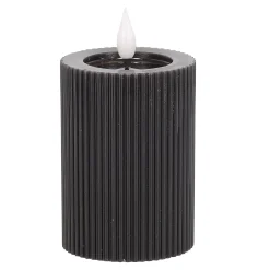 Kaars rib melt LED 7 x 10 cm zwart