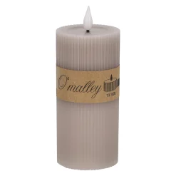Kaars rib melt LED 7 x 15 cm taupe