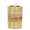 Kaars rib melt LED 7 x 10 cm goud