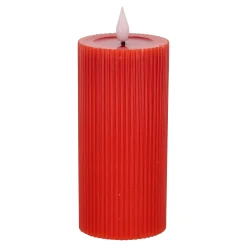 Kaars rib melt LED 7 x 15 cm rood