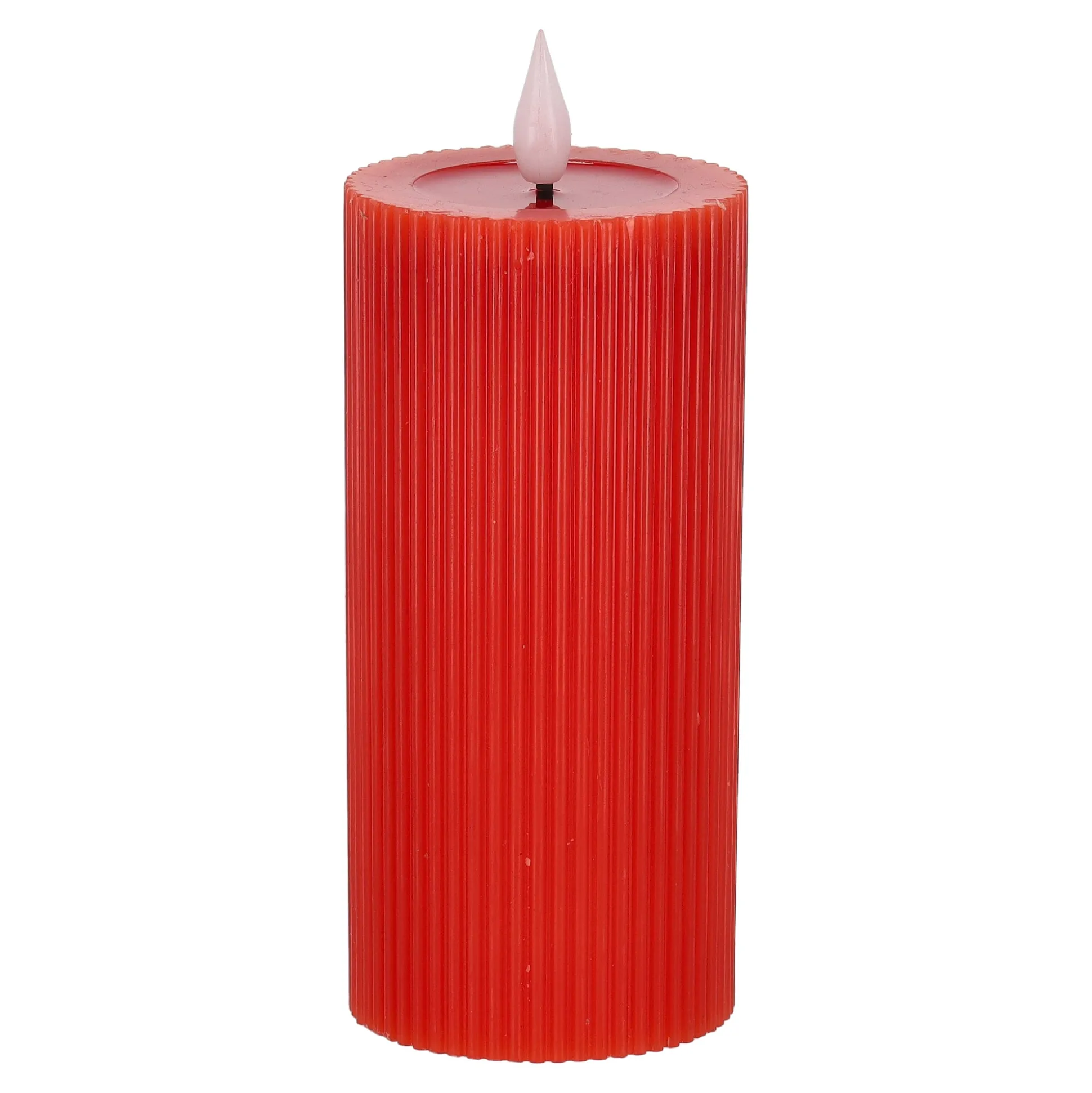 Kaars rib melt LED 7 x 15 cm rood