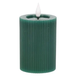 Kaars rib melt LED 7 x 10 cm donkergroen