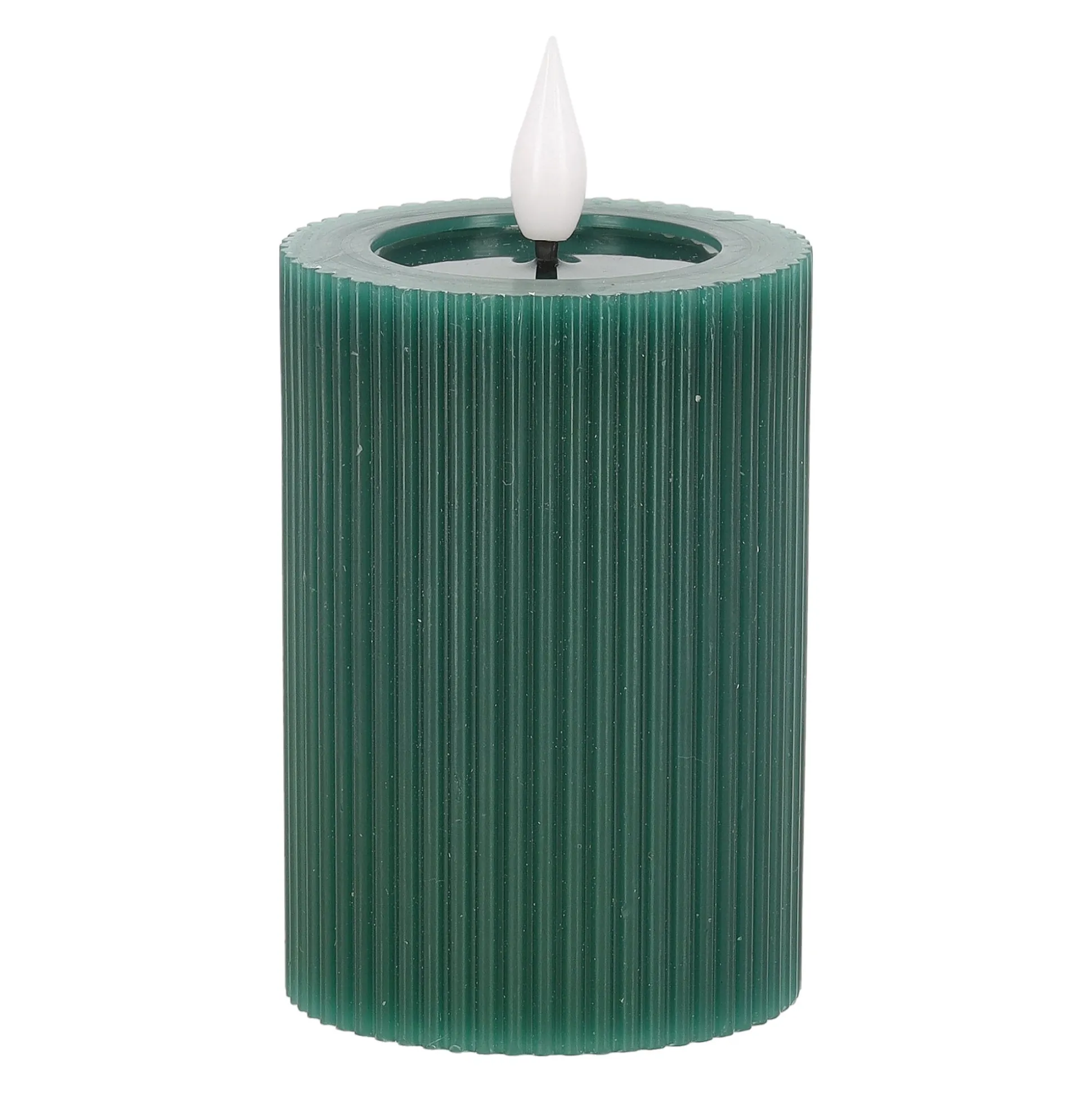 Kaars rib melt LED 7 x 10 cm donkergroen