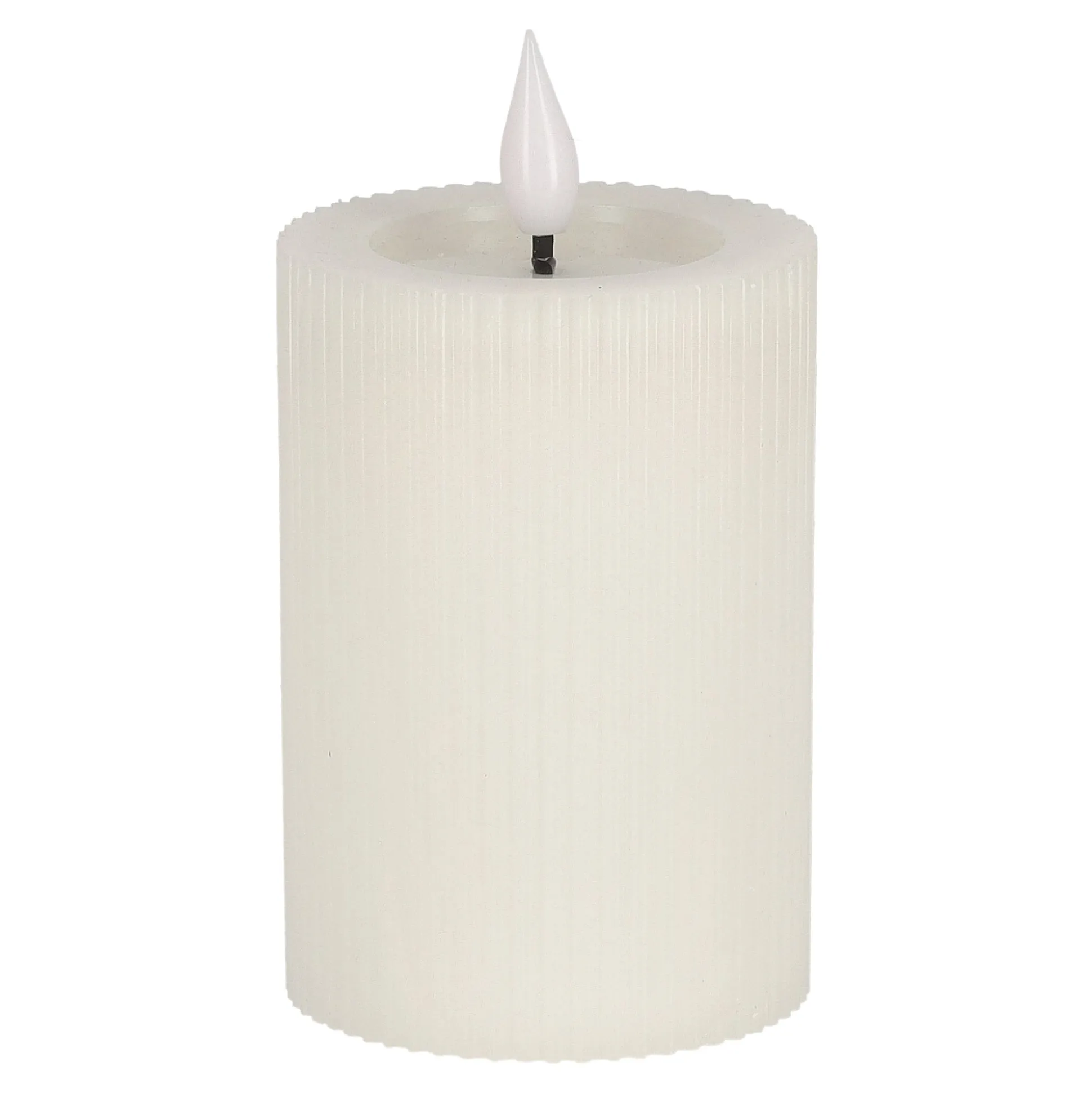 Kaars rib melt LED 7 x 10 cm wit