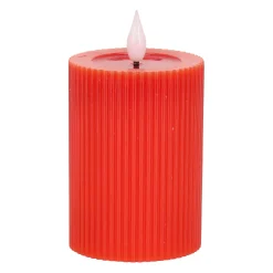 Kaars rib melt LED 7 x 10 cm rood