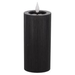 Kaars rib melt LED 7 x 15 cm zwart