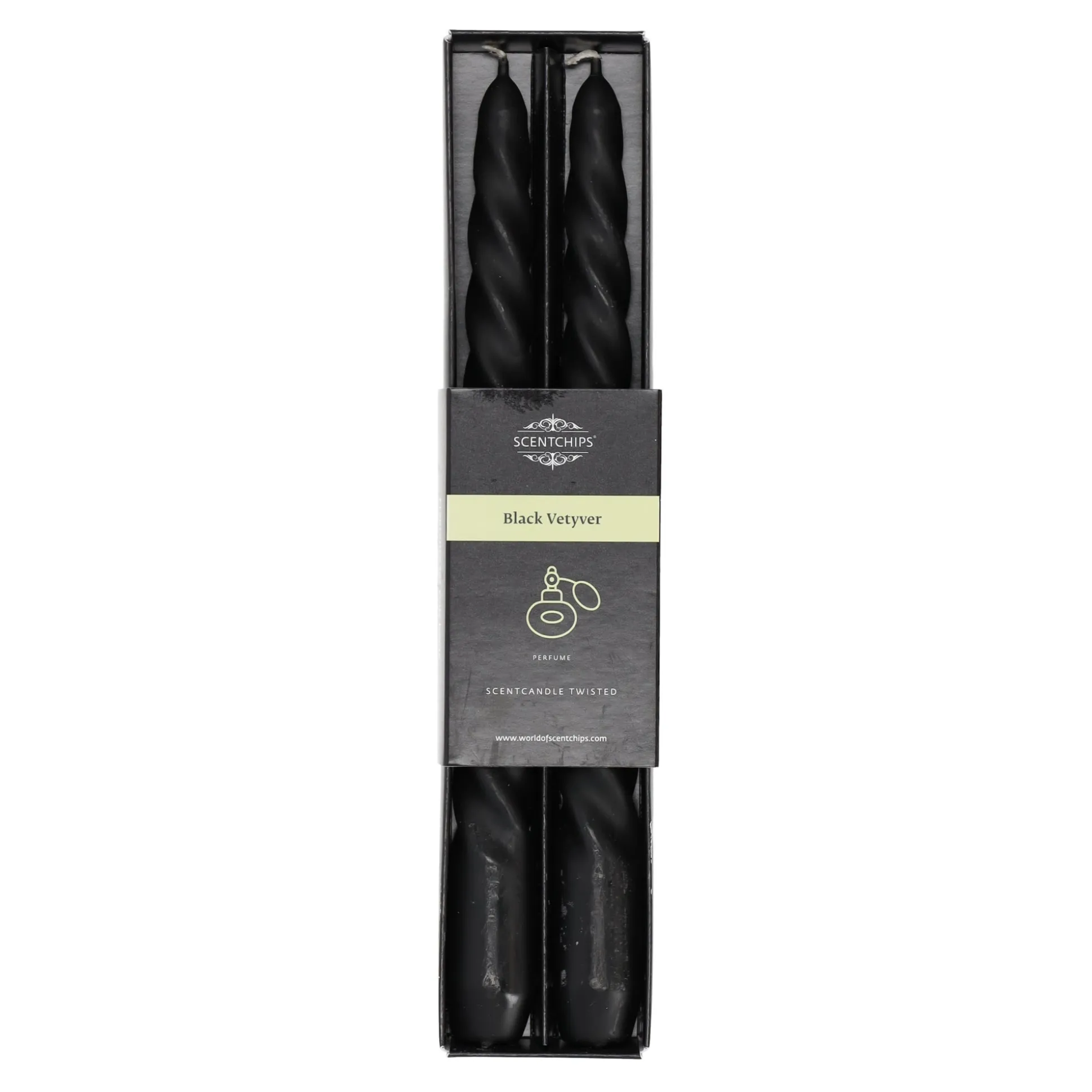 Kaars twist Black vetiver 2 stuks