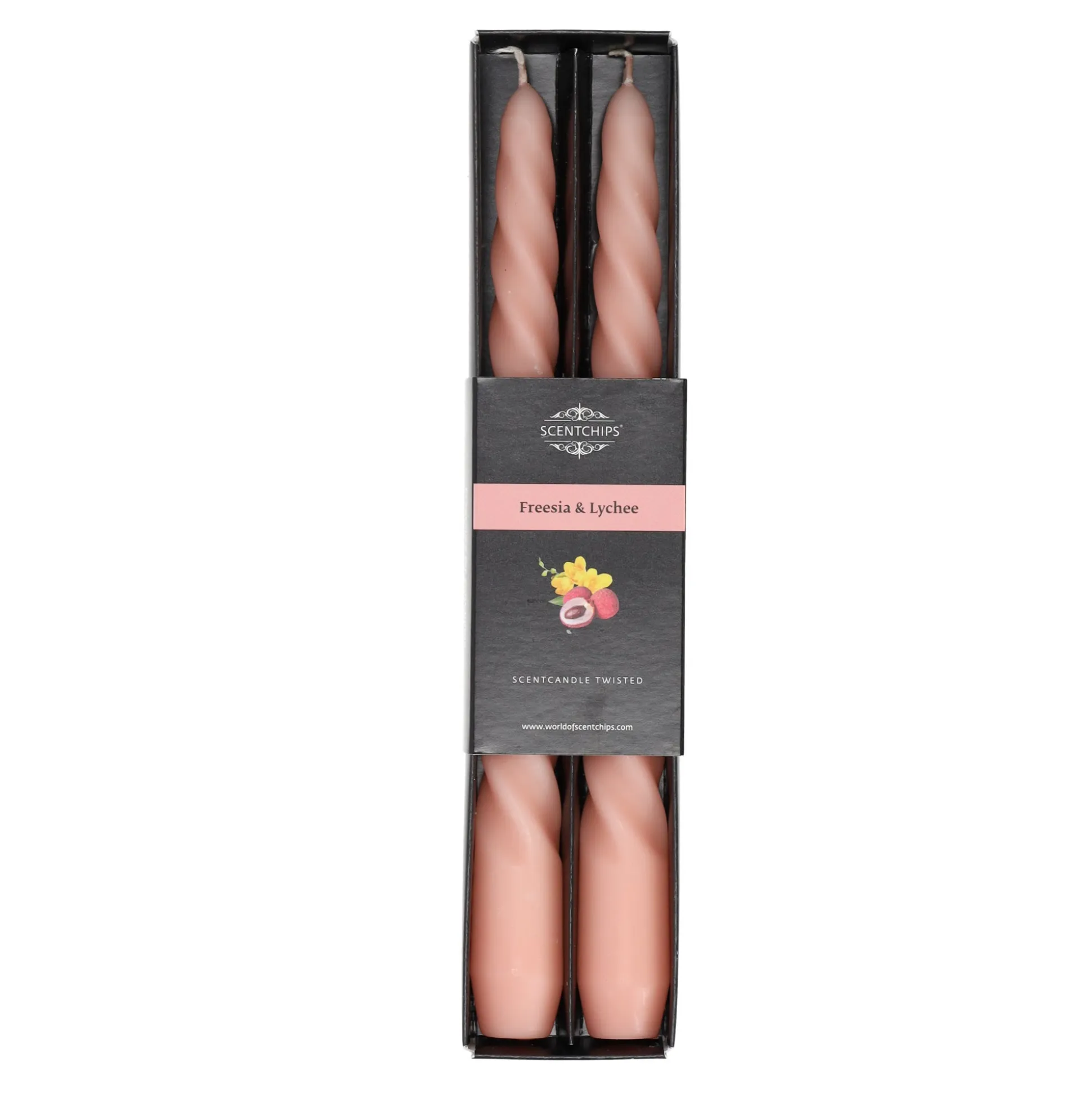 Kaars twist Freesia Lychee 2 stuks
