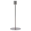 Kaarsenhouder metaal zilver 7 x 7 x 21 cm