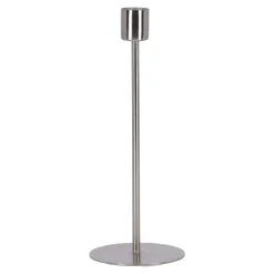 Kaarsenhouder metaal zilver 7 x 7 x 21 cm