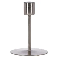 Kaarsenhouder metaal zilver 7 x 7 x 11 cm