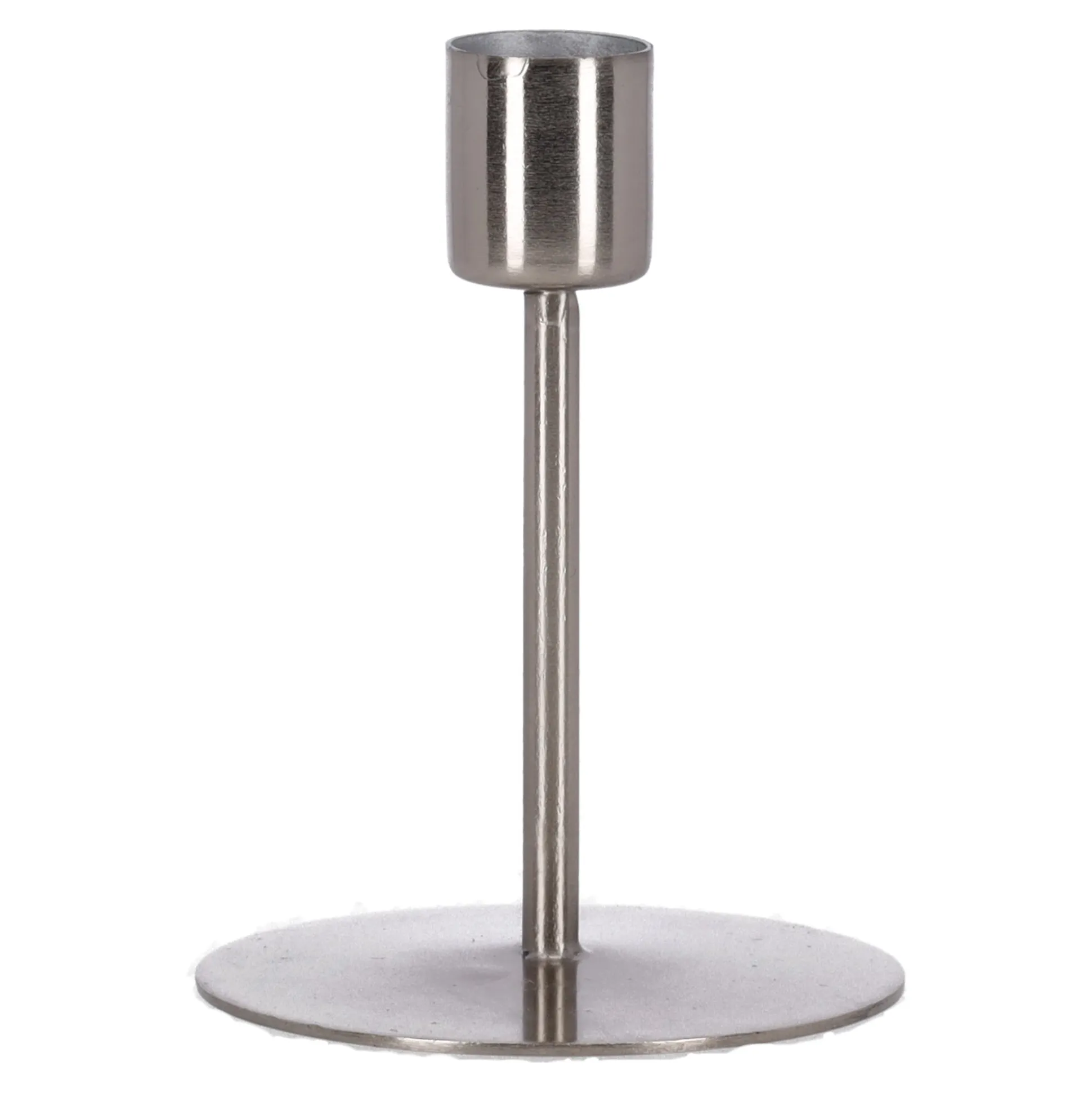 Kaarsenhouder metaal zilver 7 x 7 x 11 cm