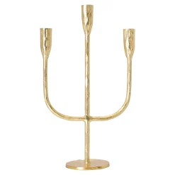 Kaarshouder diner 3arm goud 39 cm