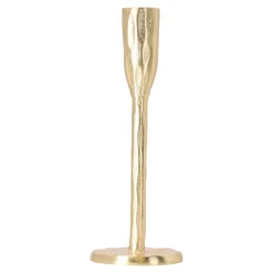 Kaarshouder diner metaal goud 20 cm