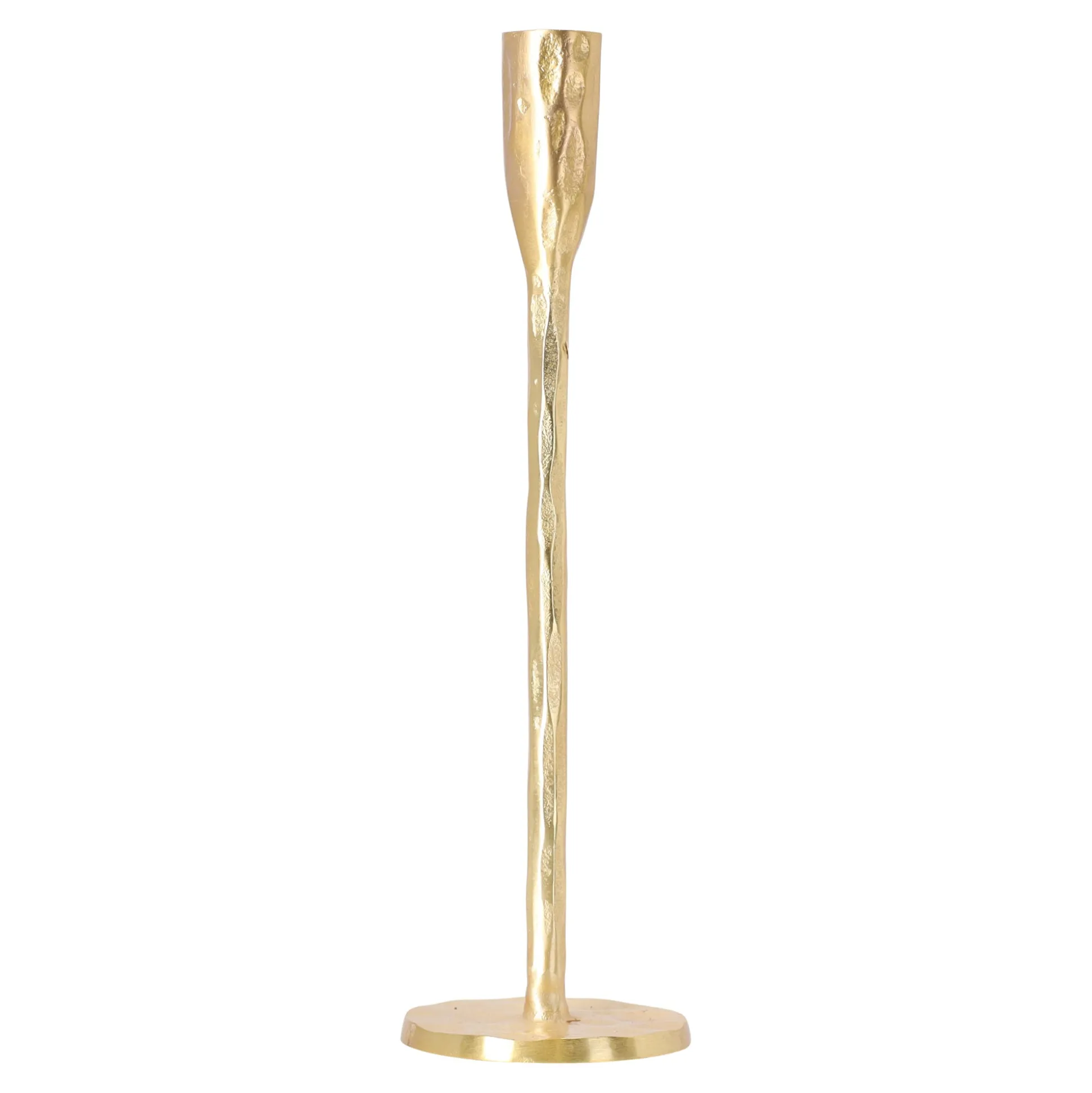 Kaarshouder diner metaal goud 30 cm