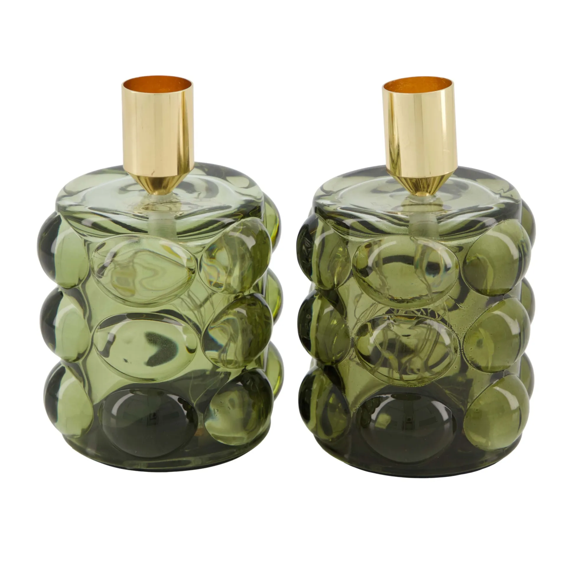 Kaarshouder glas groen 8 x 12 cm 2 assorti