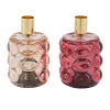Kaarshouder glas roze 8 x 12 cm 2 assorti