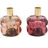 Kaarshouder glas roze 8 x 10 cm 2 assorti