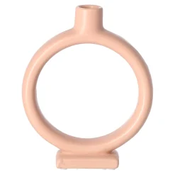 Kaarshouder keramiek 19 cm roze