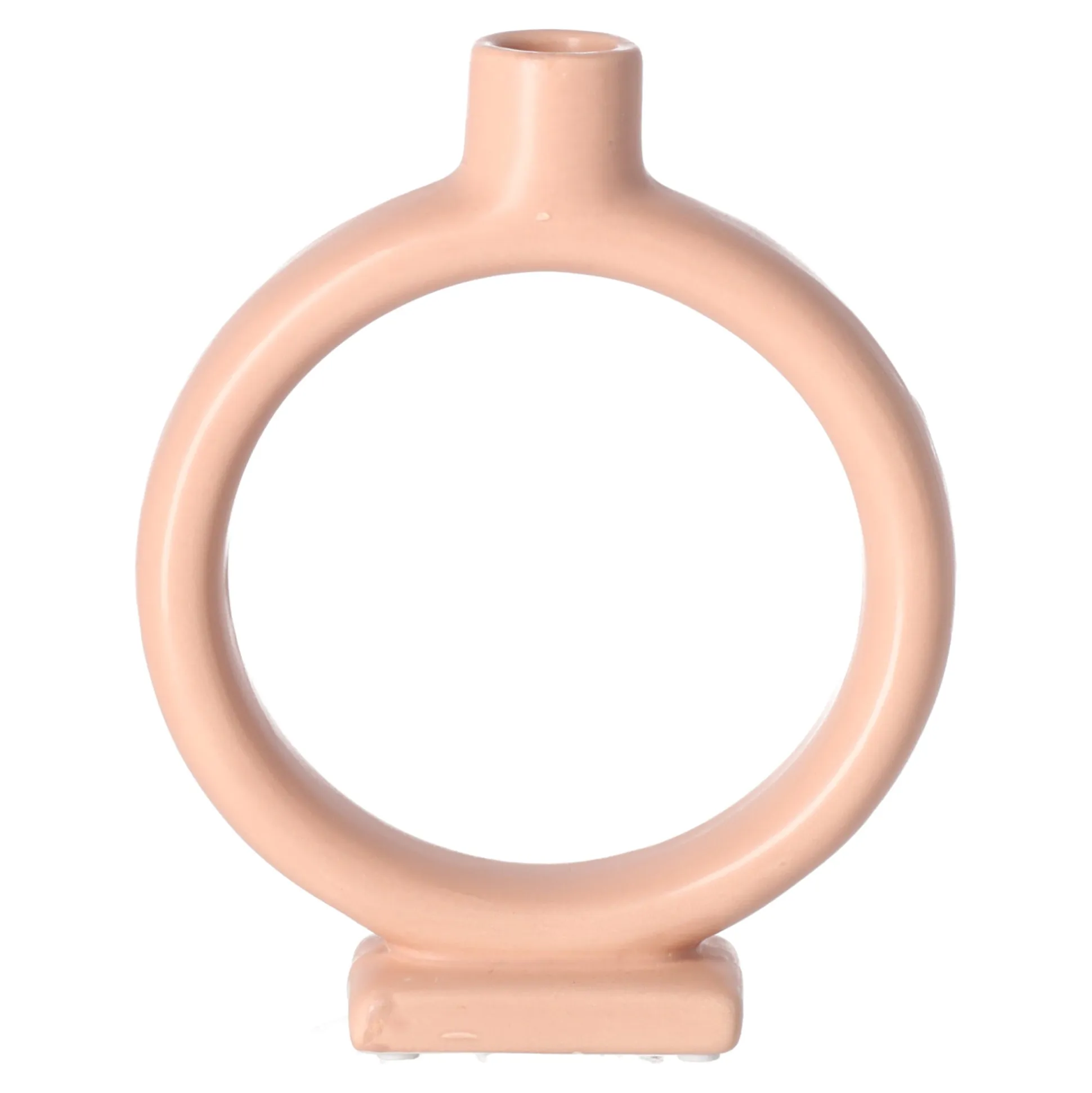 Kaarshouder keramiek 19 cm roze