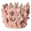 Kaarshouder koraal polyresin 9 x 9 x 8 cm 2ss