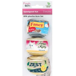 Kattanspeeltje blik pluche 6 cm 3st.