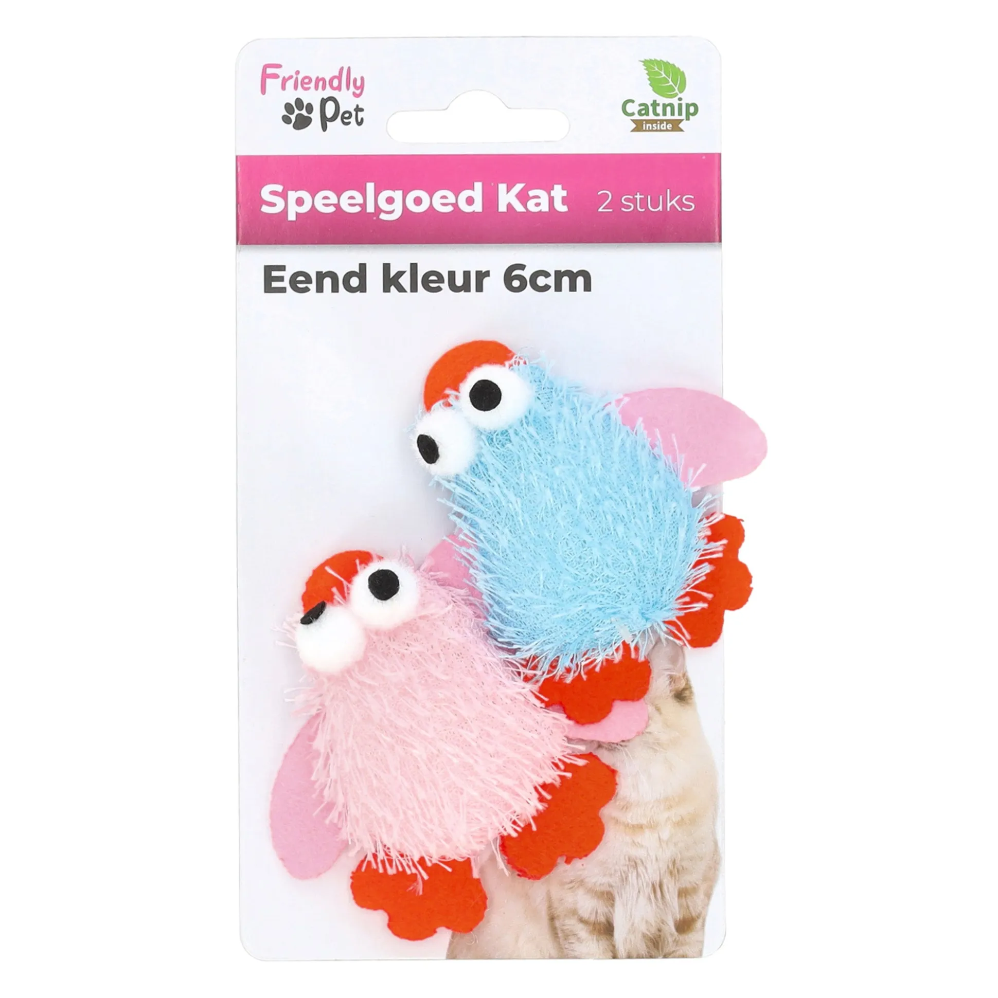Kattanspeeltje eend kleur 6 cm 2st.