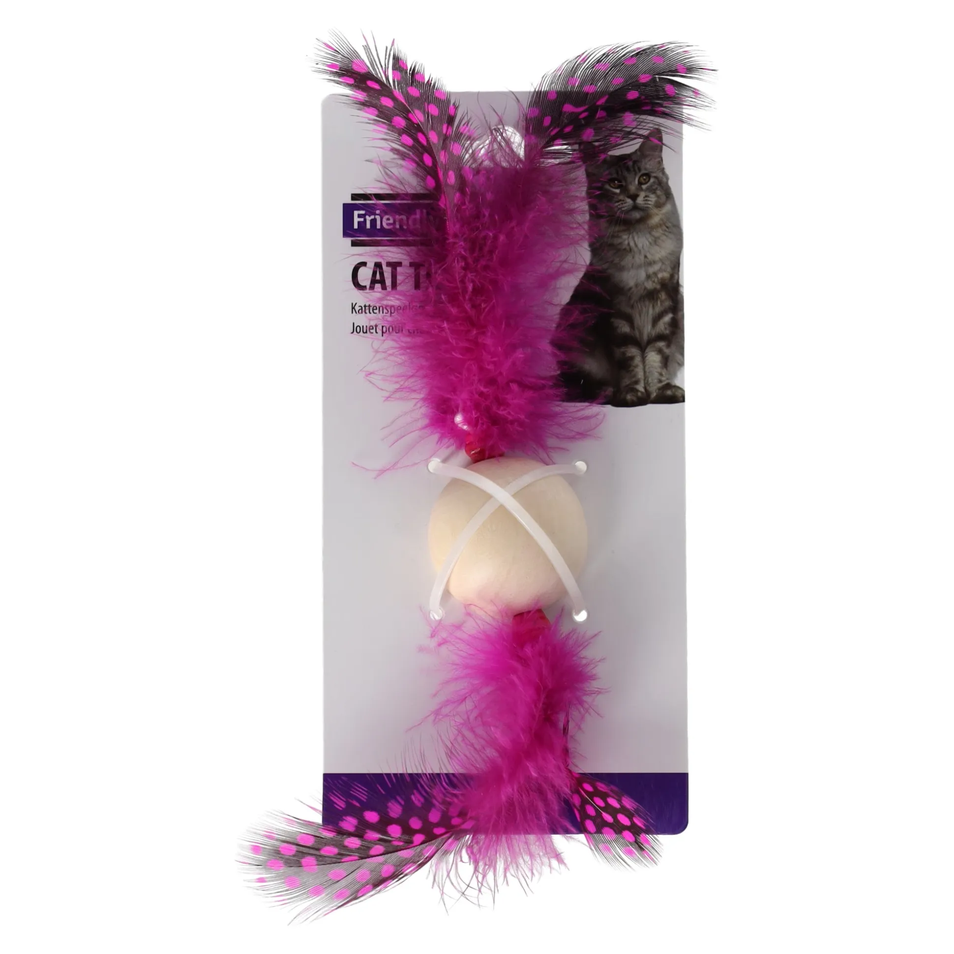 Kattenspeeltje bal + hout assorti