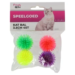 Kattenspeeltje bal 3.5cm 4st assorti Friendly Pet