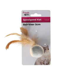 Kattenspeeltje bal+veer 5cm FP