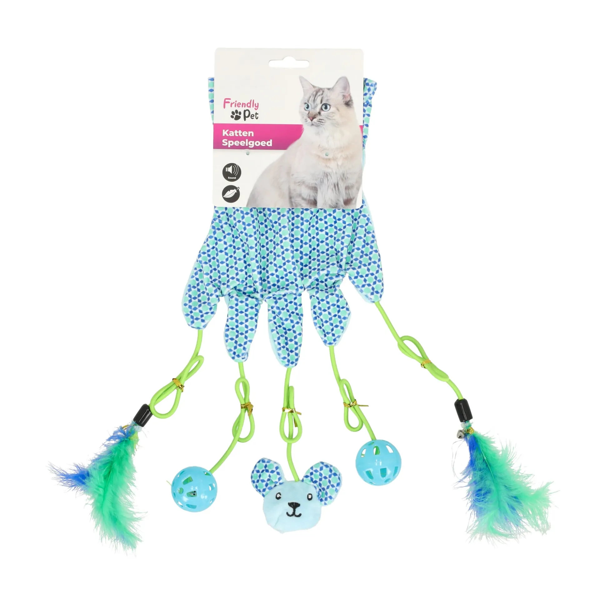 Kattenspeeltje handschoen Marion blauw FP