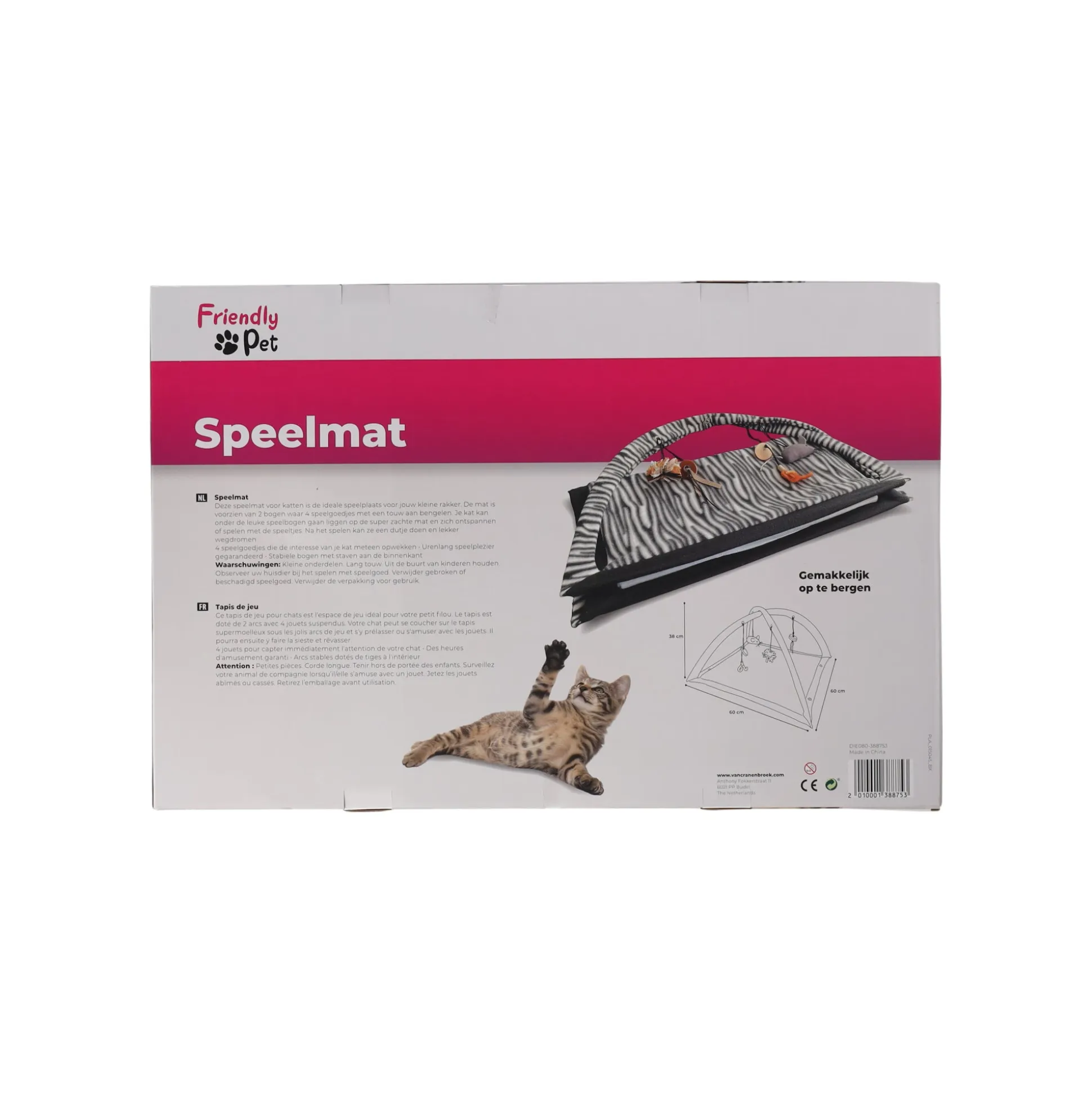 Kattenspeeltje speelmat 54,5x54,5cm Friendly Pet