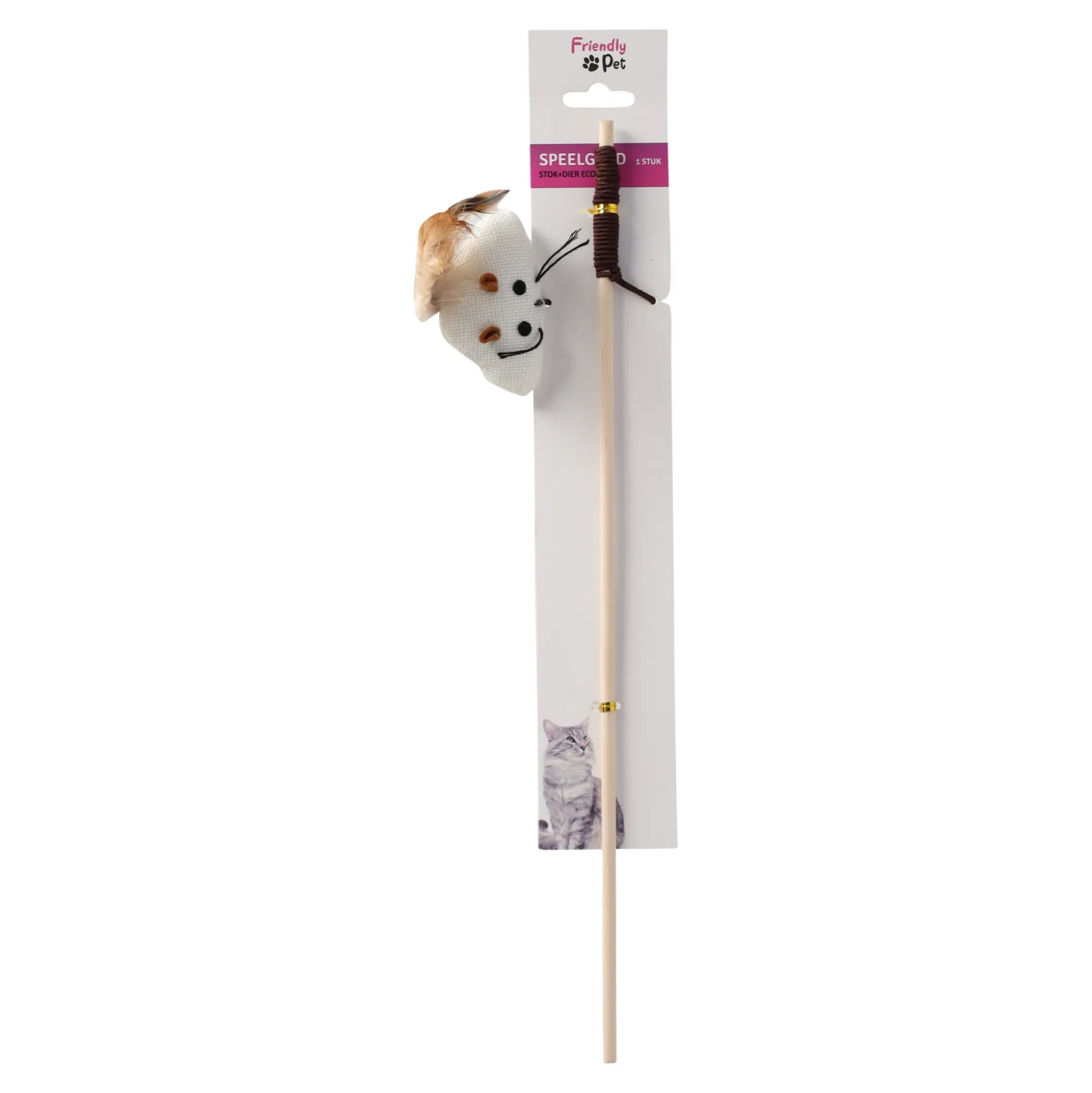 Kattenspeeltje stok + dier eco assorti Friendly Pet