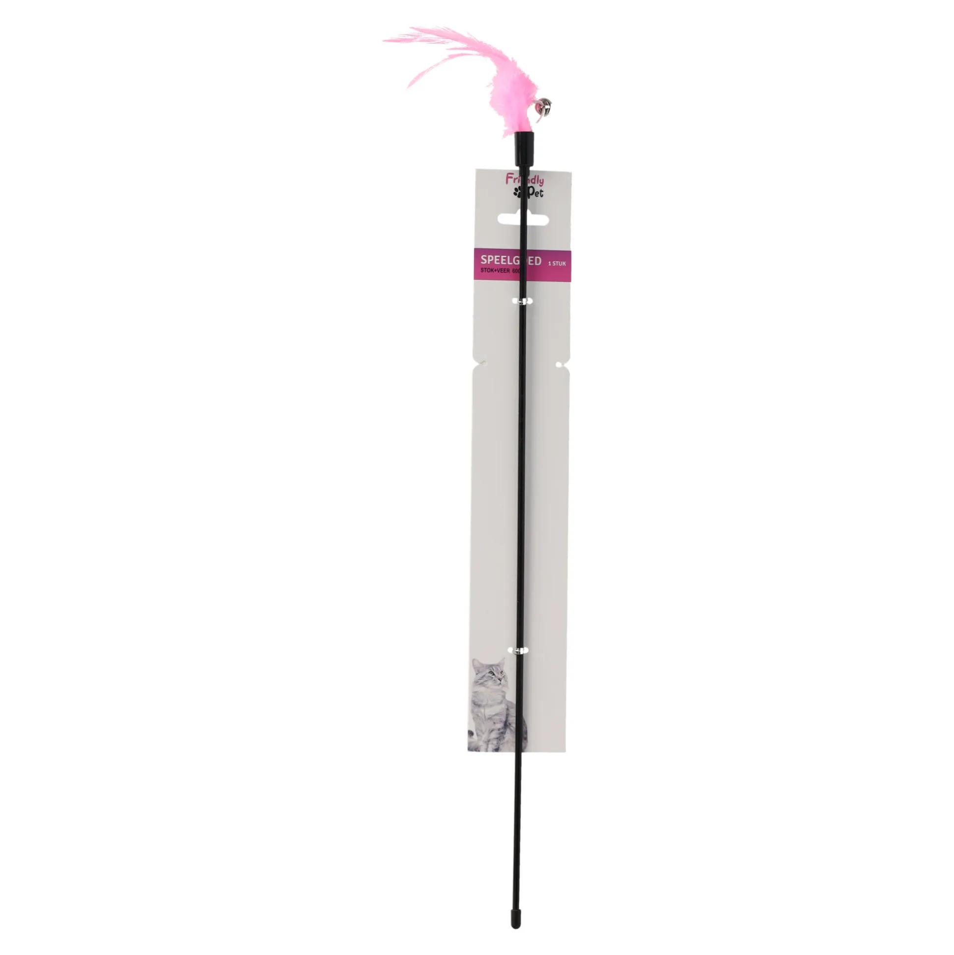 Kattenspeeltje stok + veer 60cm FP