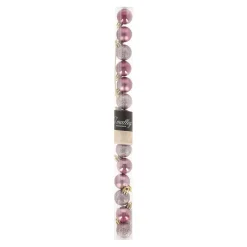 Kerstbal 3 cm mix tube 14st. vintage pink