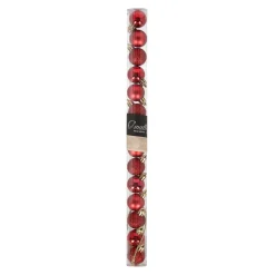 Kerstbal 3 cm mix tube 14st. rood