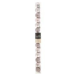 Kerstbal 3 cm mix tube 14st. poederroze