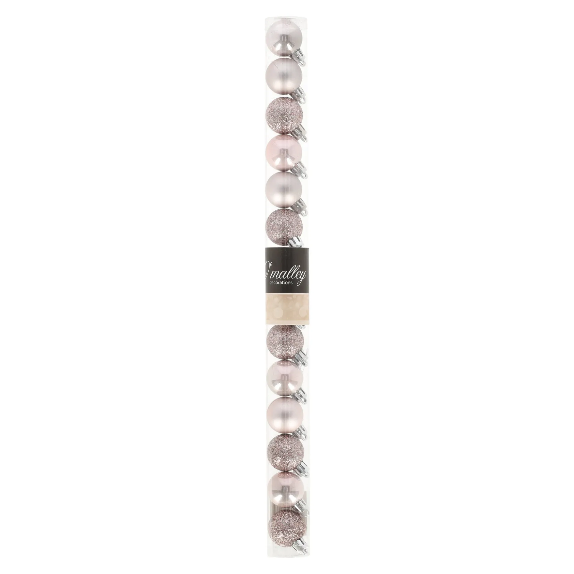 Kerstbal 3 cm mix tube 14st. poederroze