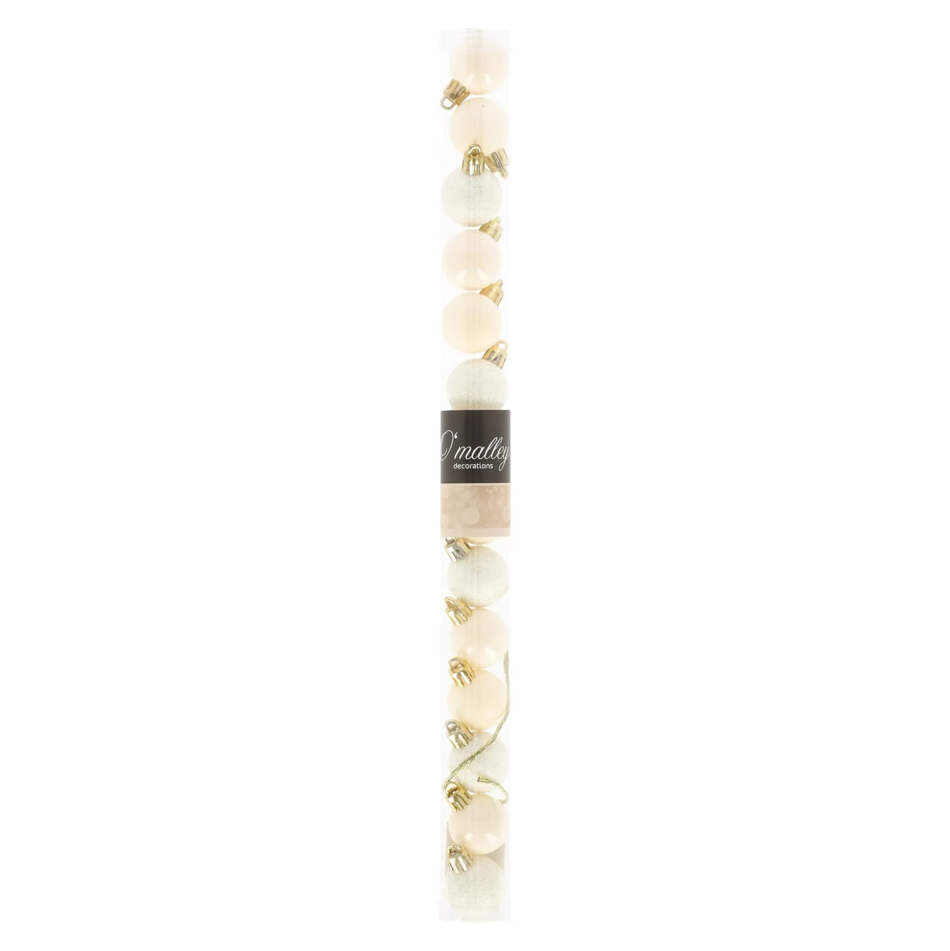 Kerstbal 3 cm mix tube 14st. whool white