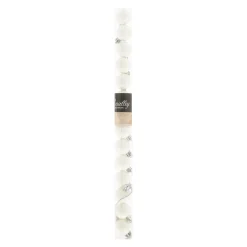 Kerstbal 3 cm tube glitter 14st. wit