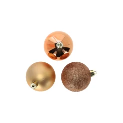 Kerstbal 4cm mix koker 24st soft copper