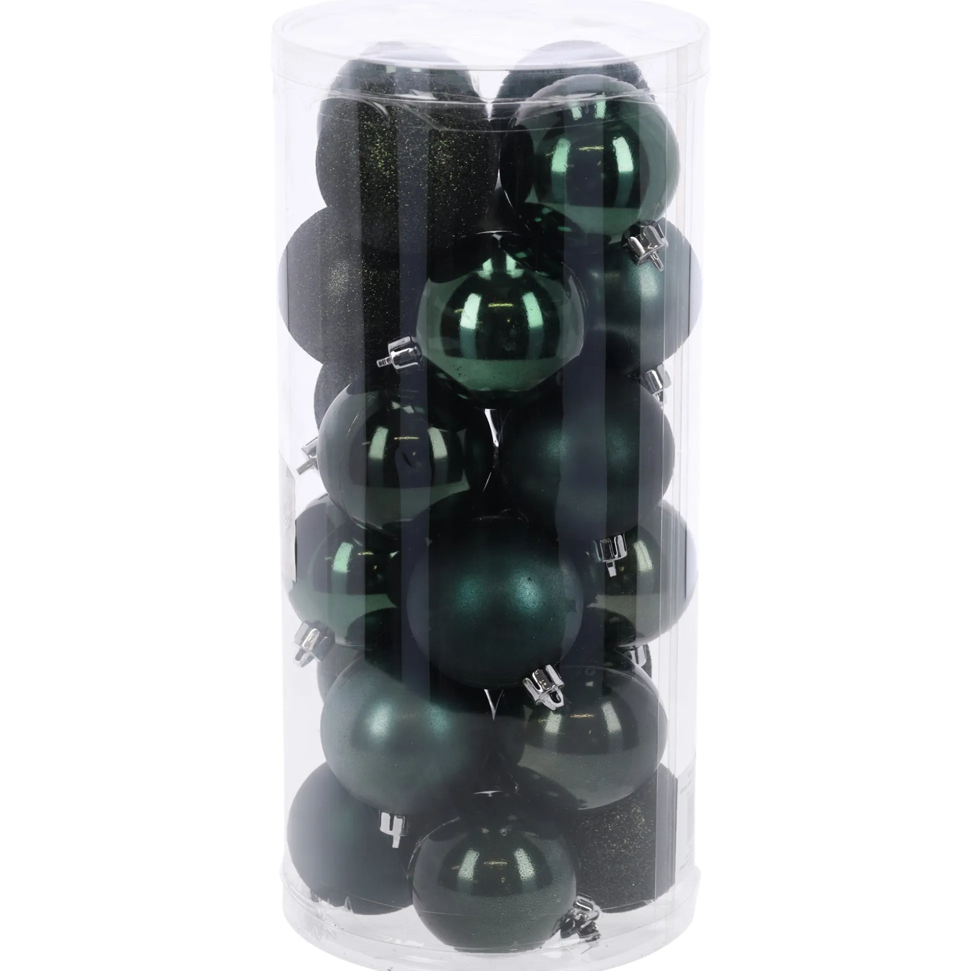 Kerstbal 4cm mix koker 24st forest green