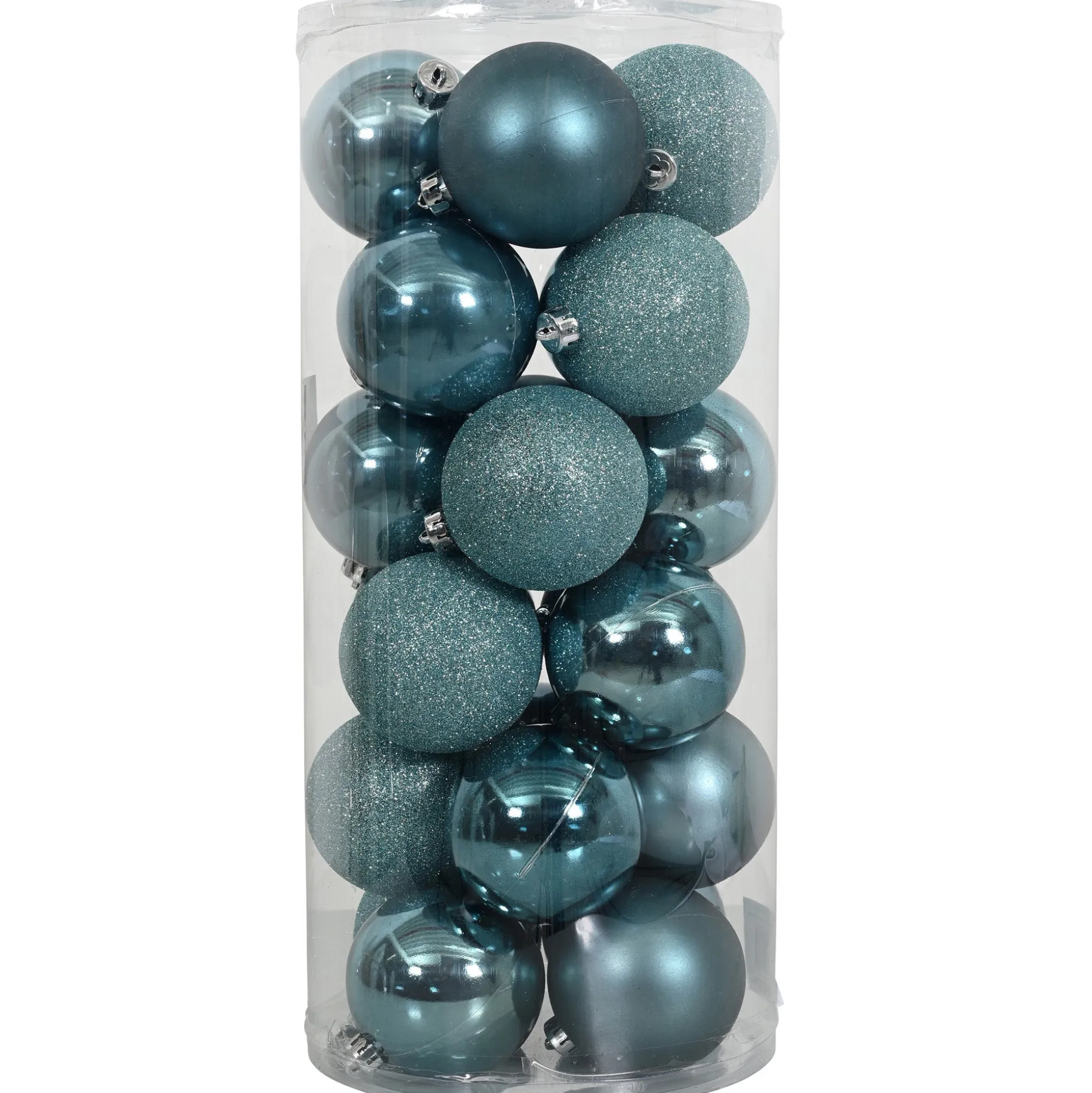 Kerstbal 4cm mix koker 24st blauw