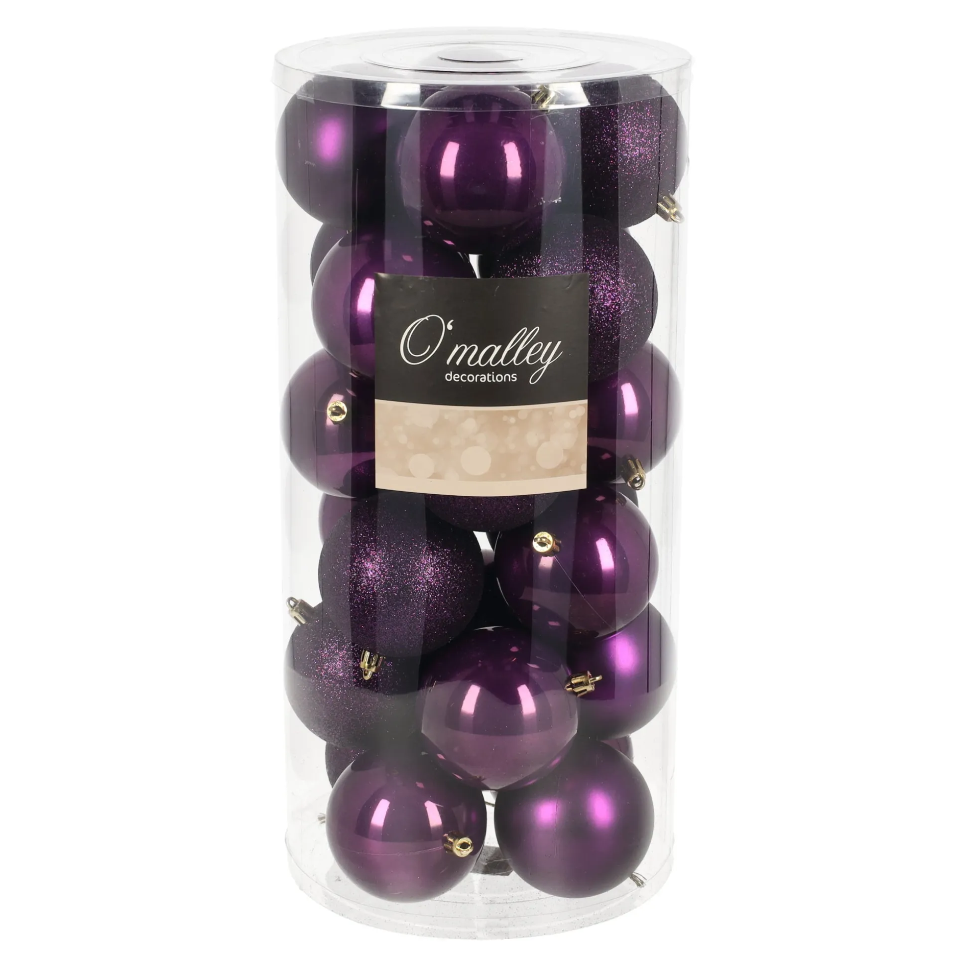 Kerstbal 4cm mix koker 24st vijg