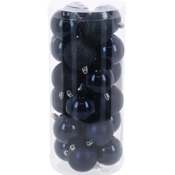 Kerstbal 4cm mix 24st night blue