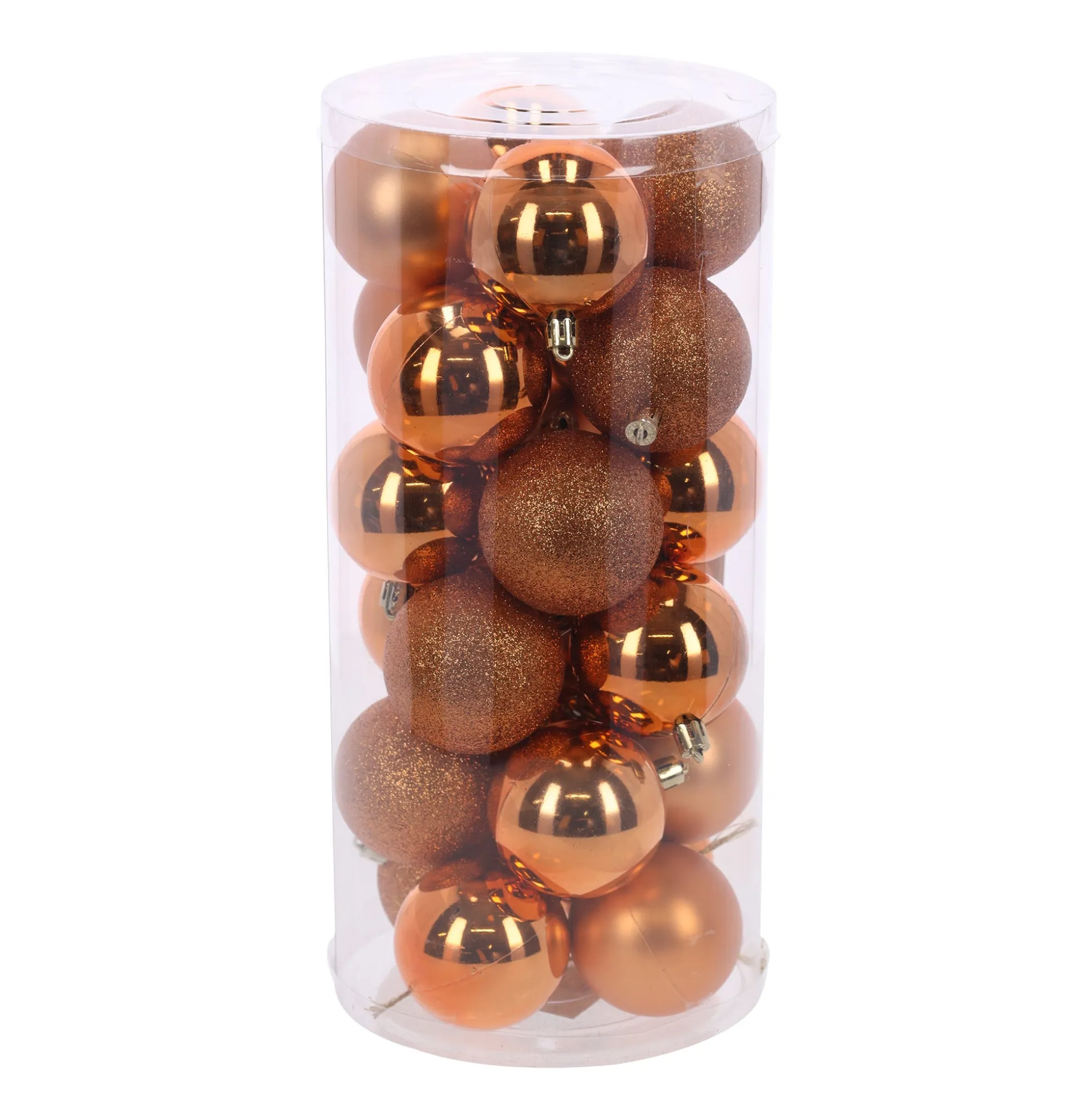 Kerstbal 4cm mix 24st red copper