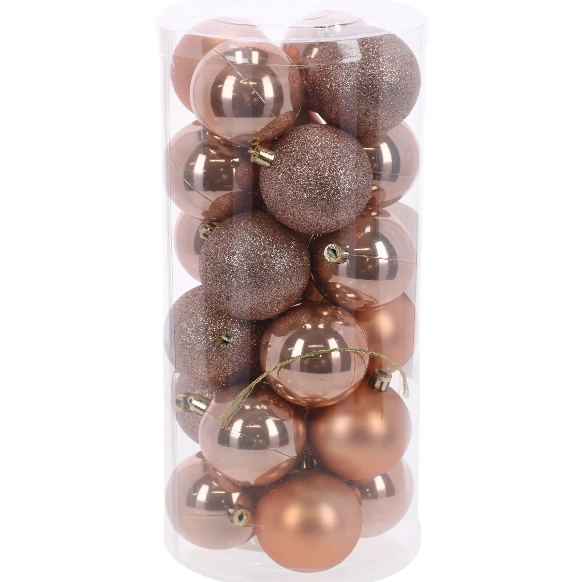 Kerstbal 4cm mix 24st sparkling rose