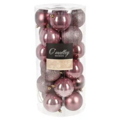 Kerstbal 4cm mix 24st vintage pink