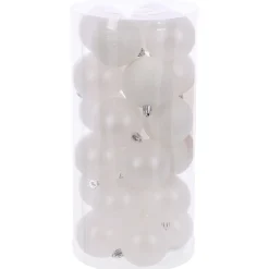 Kerstbal 4cm mix 24st winter white